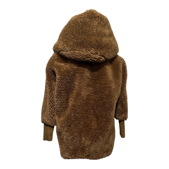 Akira teddy jacket brown sherpa hoodie coat womens size small - Picture 3 of 6